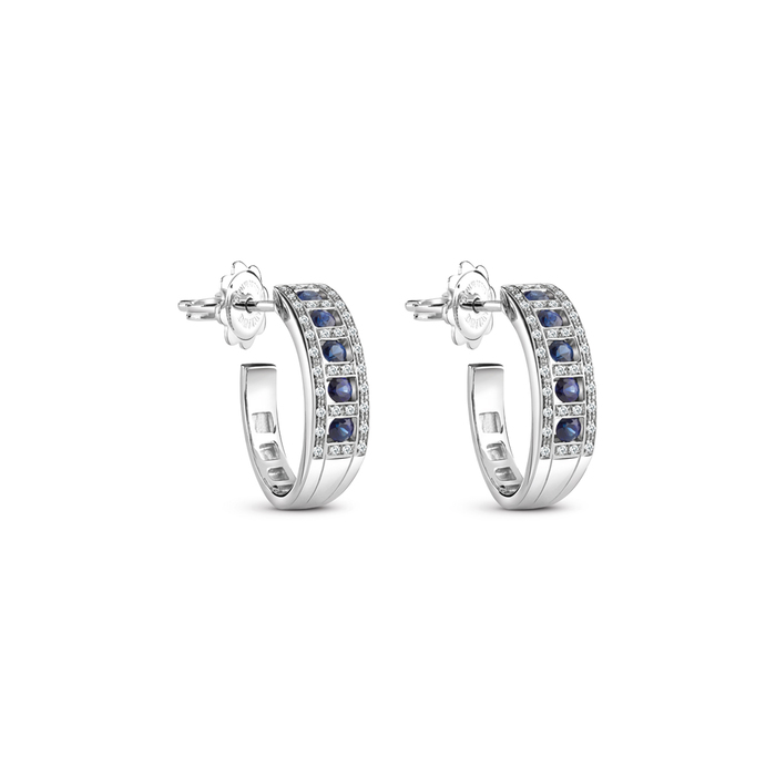 Belle Epoque Earrings White Gold With Diamond and Sapphire
